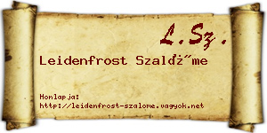 Leidenfrost Szalóme névjegykártya